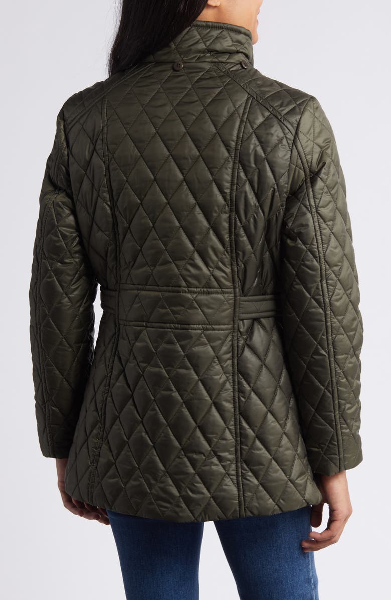 London Fog Quilted Water Resistant Jacket, Alternate, color, Olive