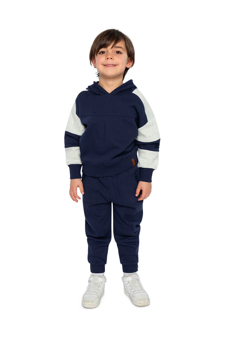 Fleece Zippered Pockets Ribbed Cuffs Sweatpants, Alternate, color, Dark Blue