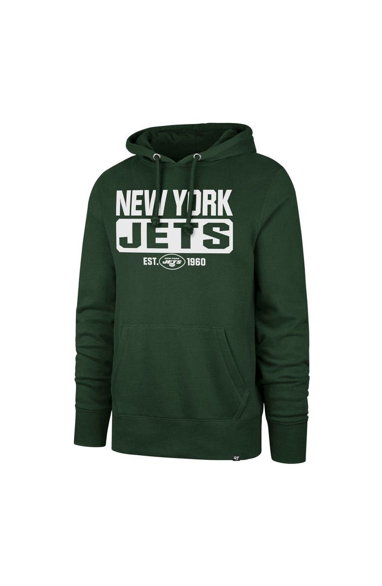 '47 Men's '47 Green New York Jets Box Out Headline Pullover Hoodie, Main, color,