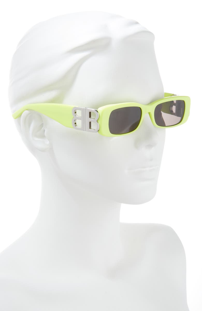 Balenciaga 51mm Square Sunglasses, Alternate, color, Yellow Silver Grey