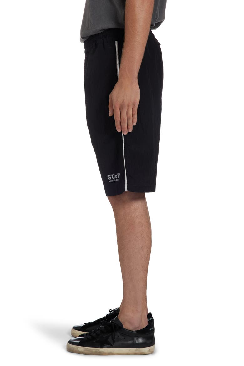 Star Logo Shorts, Alternate, color, BLACK/ SILVER