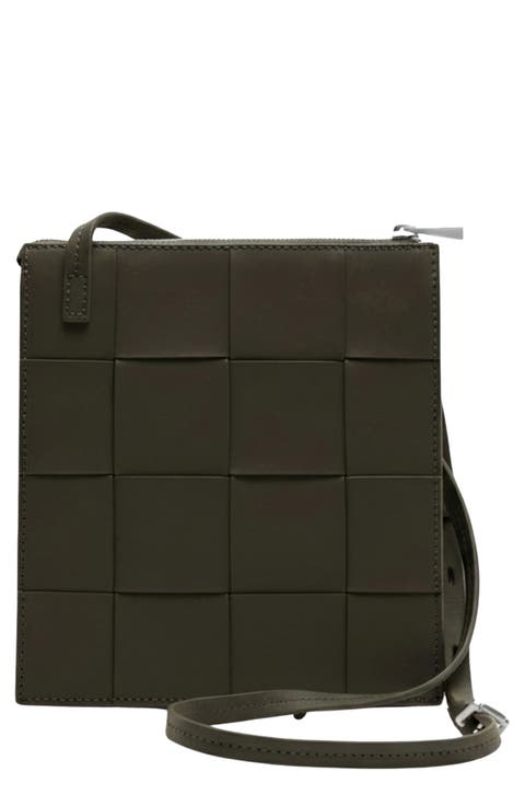 Polly Woven Leather Crossbody Bag