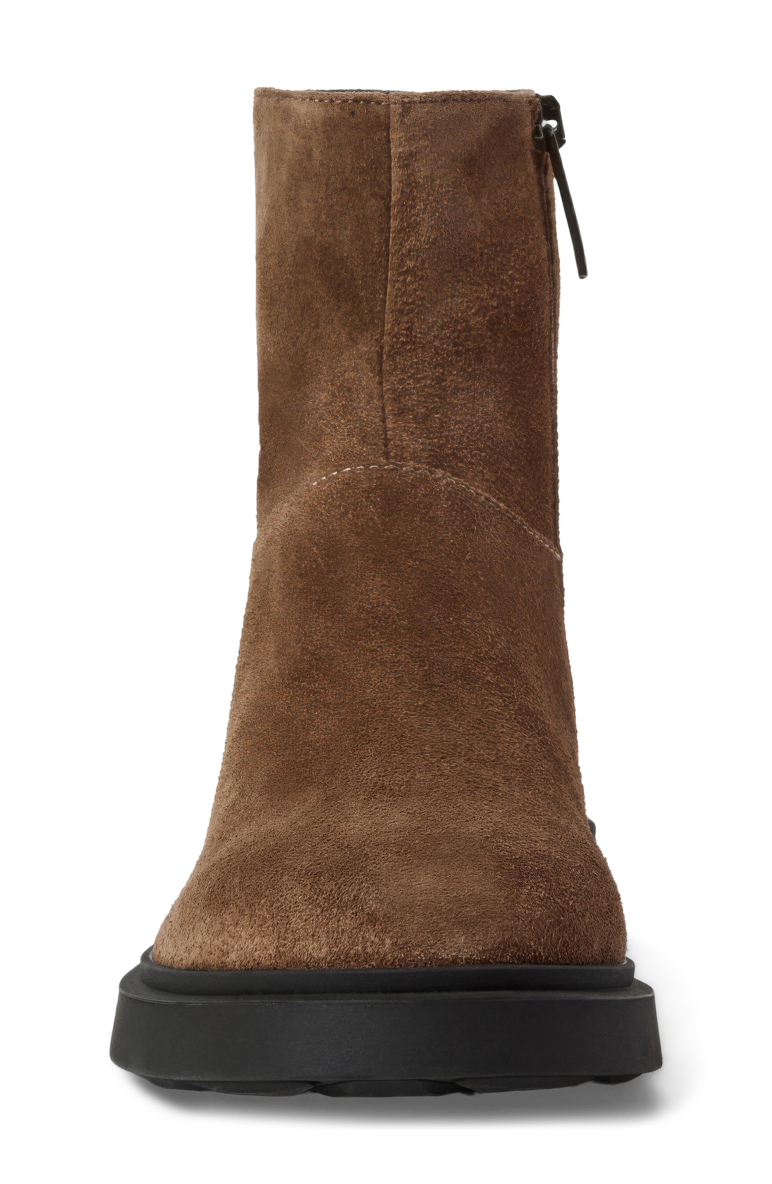 Hermione Leather Bootie, Alternate, color, AMARETTO SUEDE