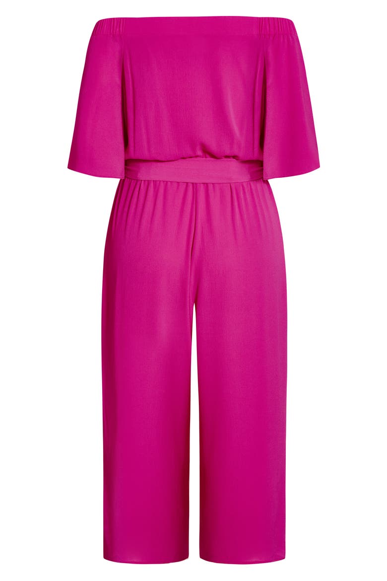 Off the Shoulder Jumpsuit, Alternate, color, LIPSTICK