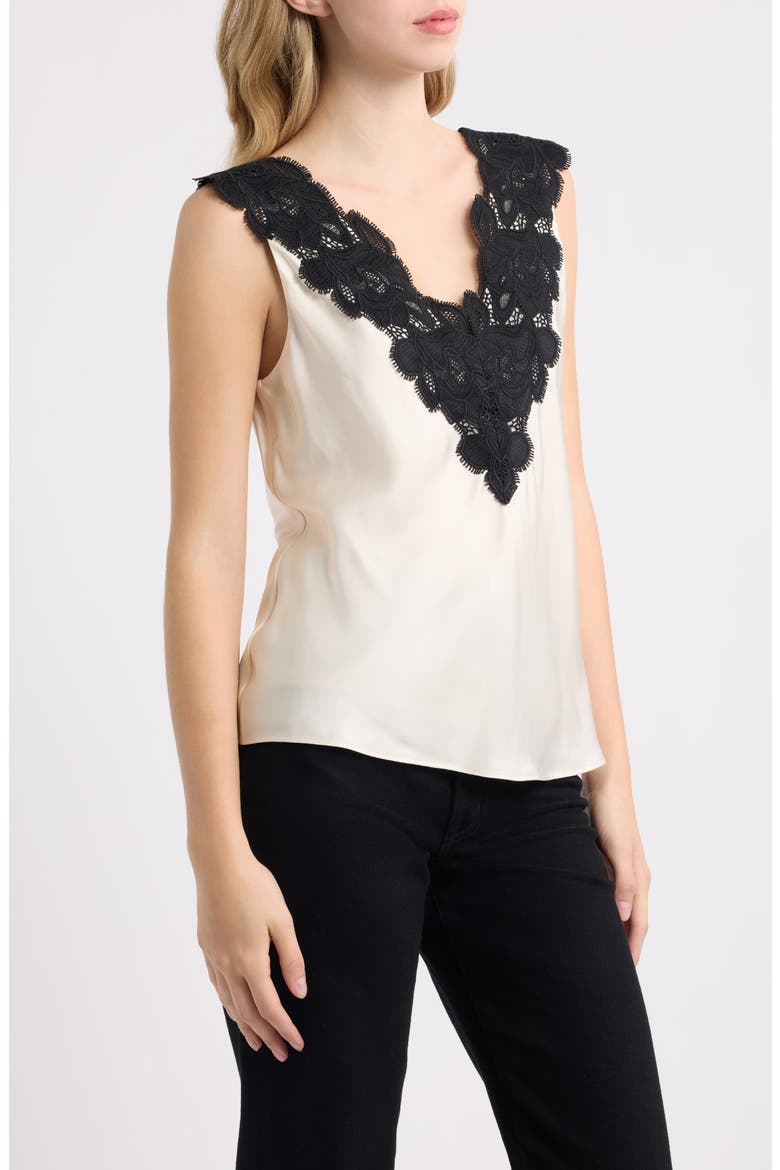Celeste Lace Trim Cami, Alternate, color, OFF WHITE