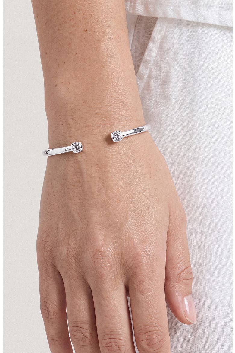 Crystal Cuff Bracelet, Alternate, color, SILVER