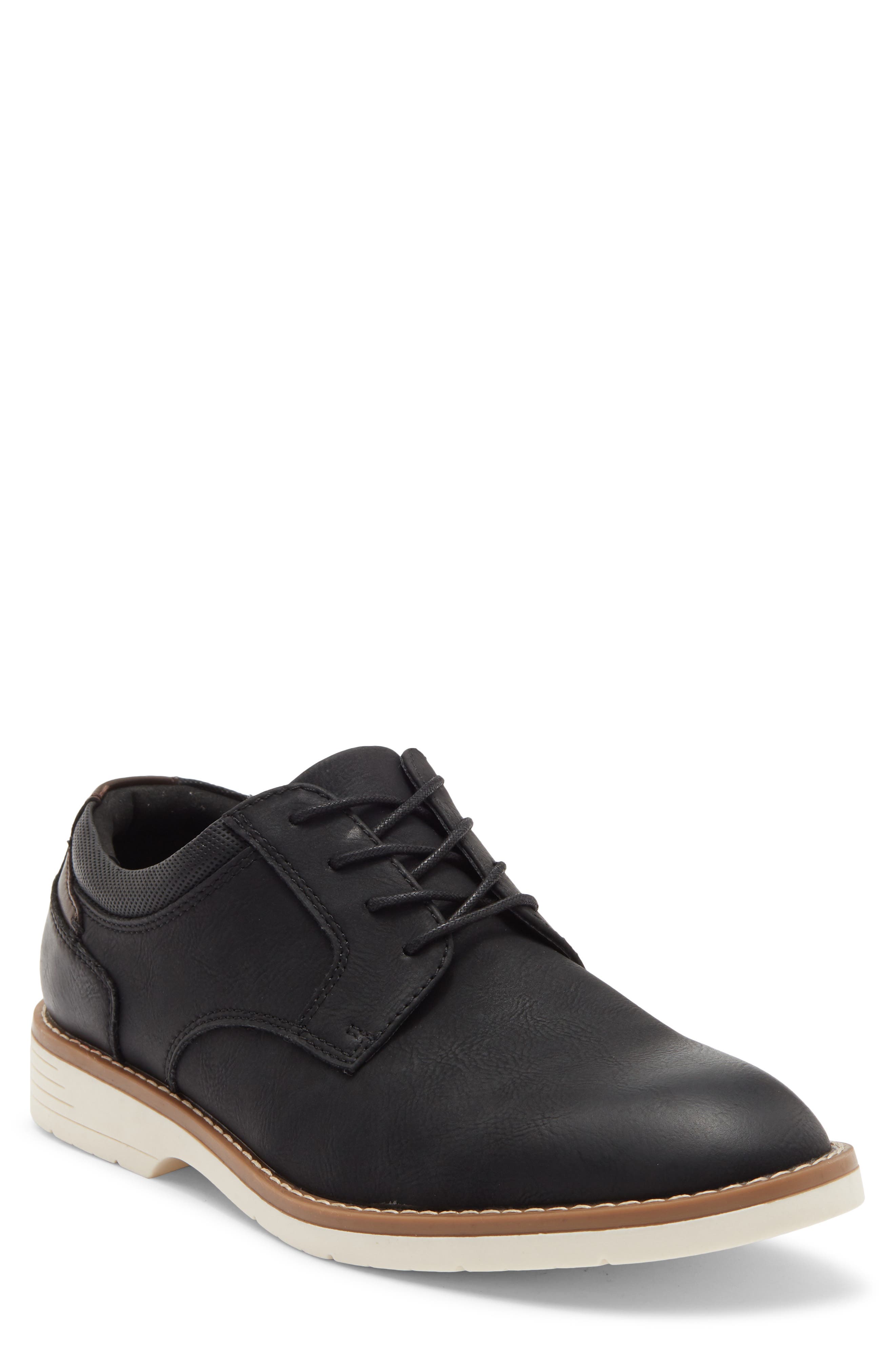 Asher Hybrid Plain Toe Derby, Main, color, BLACK NUBUCK PU