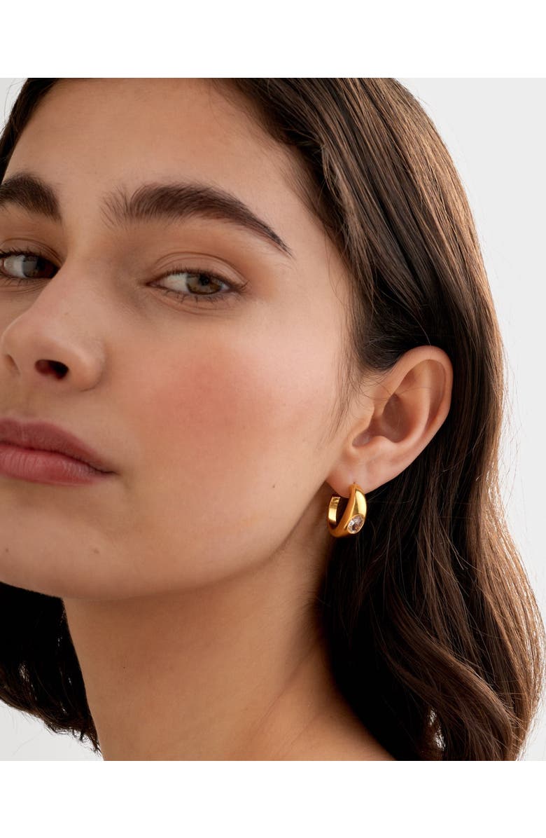 Katie Loxton Ayla Waterproof Gold Hoop Earrings, Alternate, color, Gold