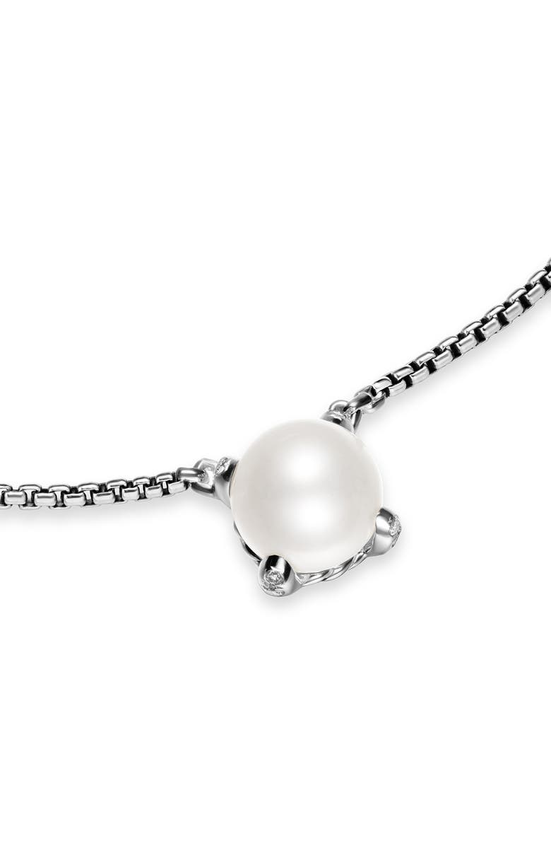 David Yurman Pearl Classics Necklace with Diamonds, 6.5mm, Alternate, color, Silver Pave