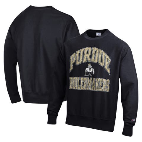 Men's Champion Black Purdue Boilermakers Vault Late Night Reverse Weave Pullover Sweatshirt