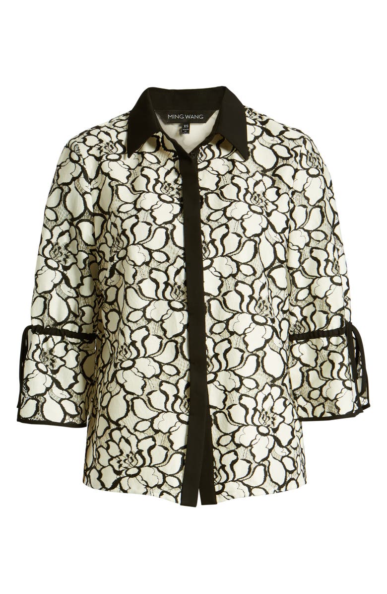 Ming Wang Lace Shirt, Alternate, color, 