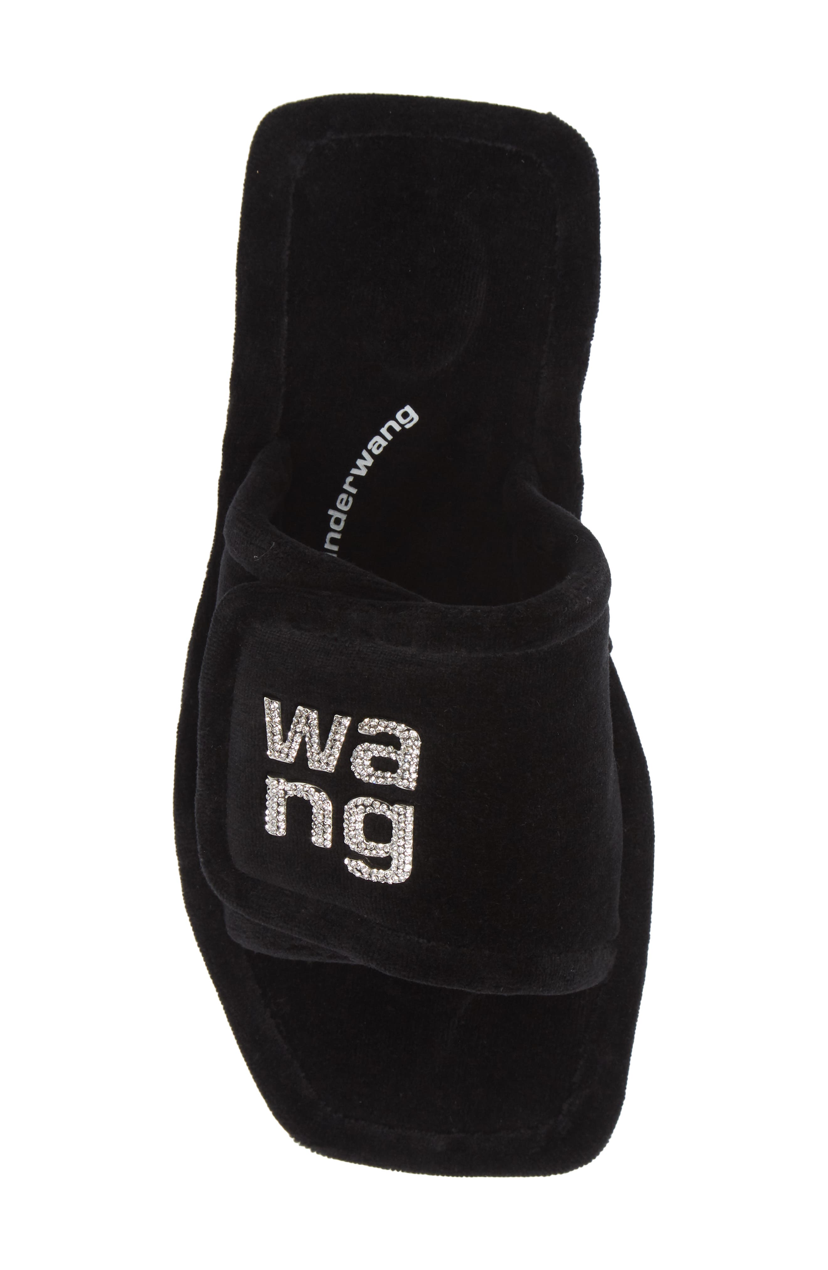 Alexander Wang Lana Crystal Logo Slide Slipper, Alternate, color, 