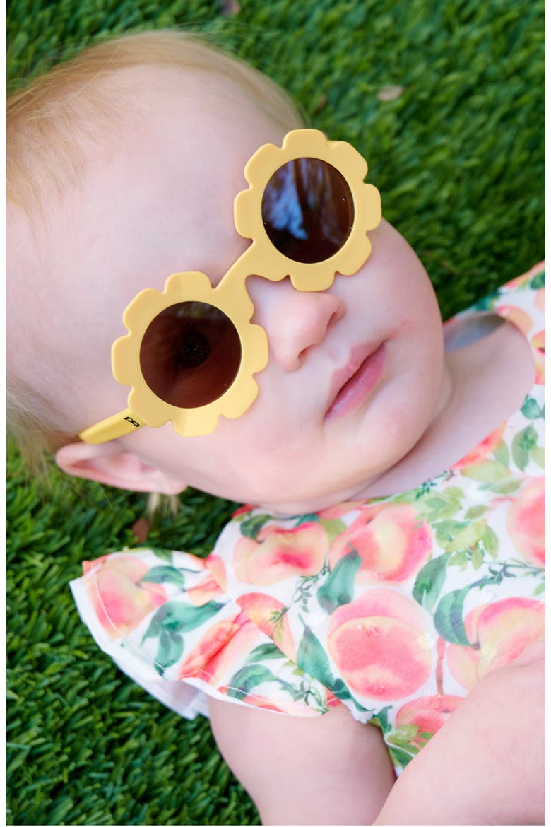 Kids' Polarized Mirrored Flower Shaped Sunglasses, Alternate, color, SUN RAY YELLOW