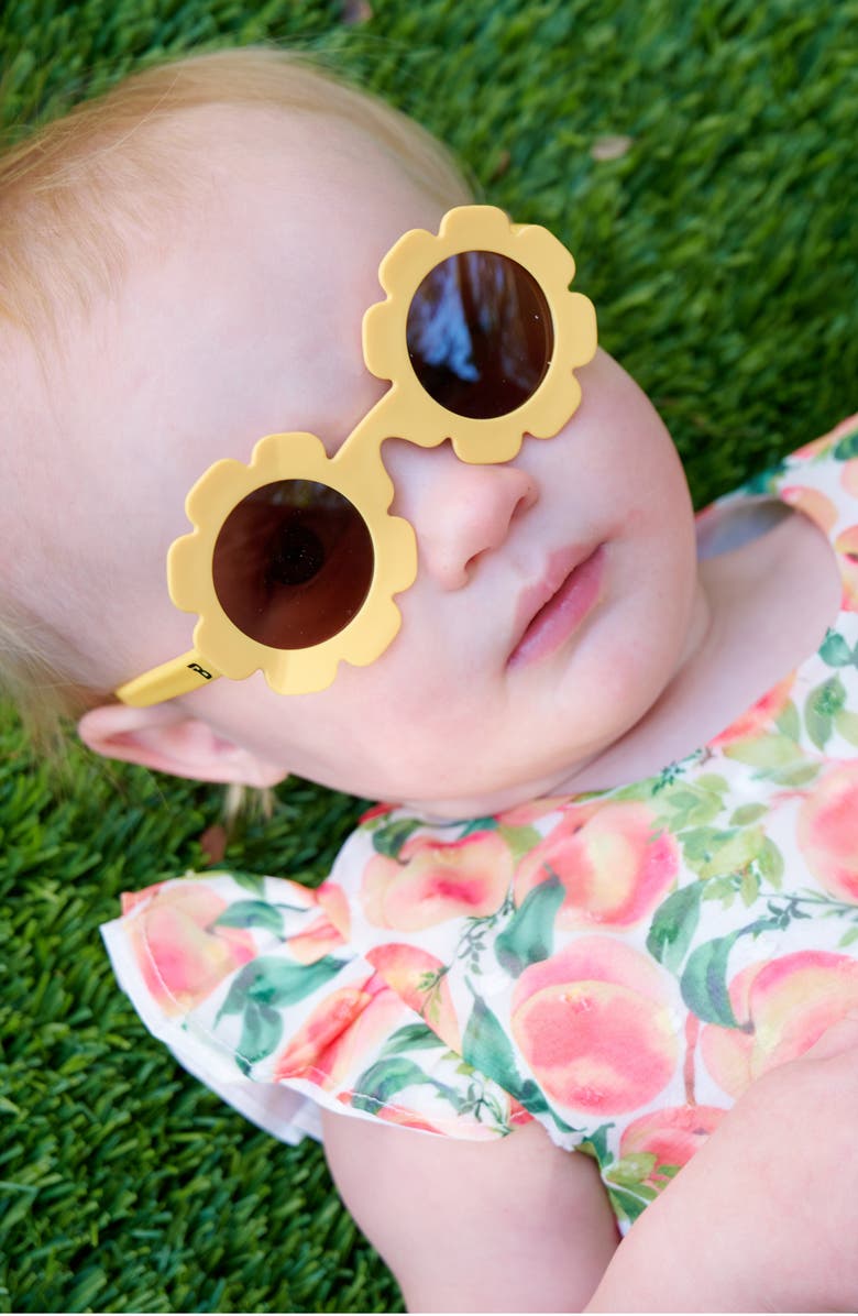 Babiators Kids' Polarized Mirrored Flower Shaped Sunglasses, Alternate, color, Sun Ray Yellow
