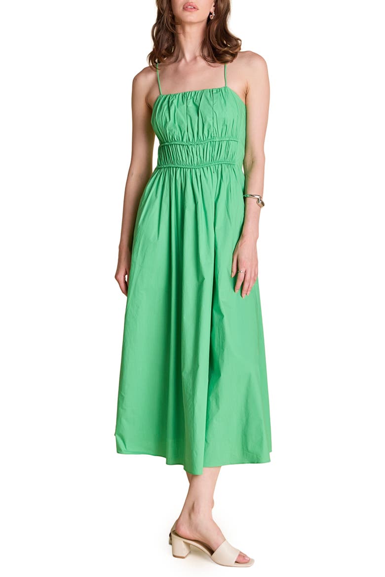Smocked Sleeveless Maxi Dress, Main, color, GREEN