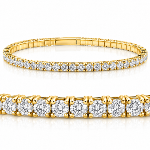 4Ct Diamond Flexible Oval Bangle Women's Bracelet 14k Gold Lab Grown