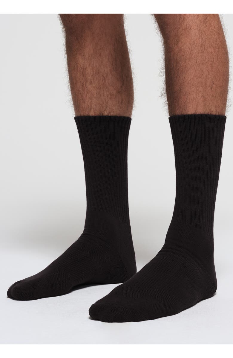 SKIMS 3-Pack Tube Crew Socks, Alternate, color, Onyx