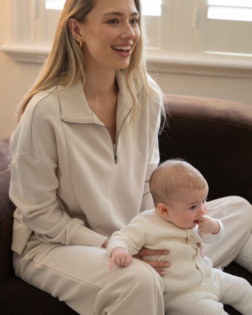 Ripe Maternity Comfortable Terry Nursing Sweatshirt For Moms In Neutral