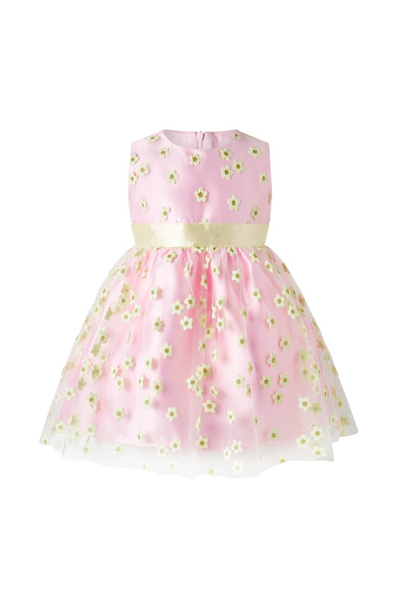 Rachel Riley 3D Daisy Tulle Party Dress, Main, color, Pink