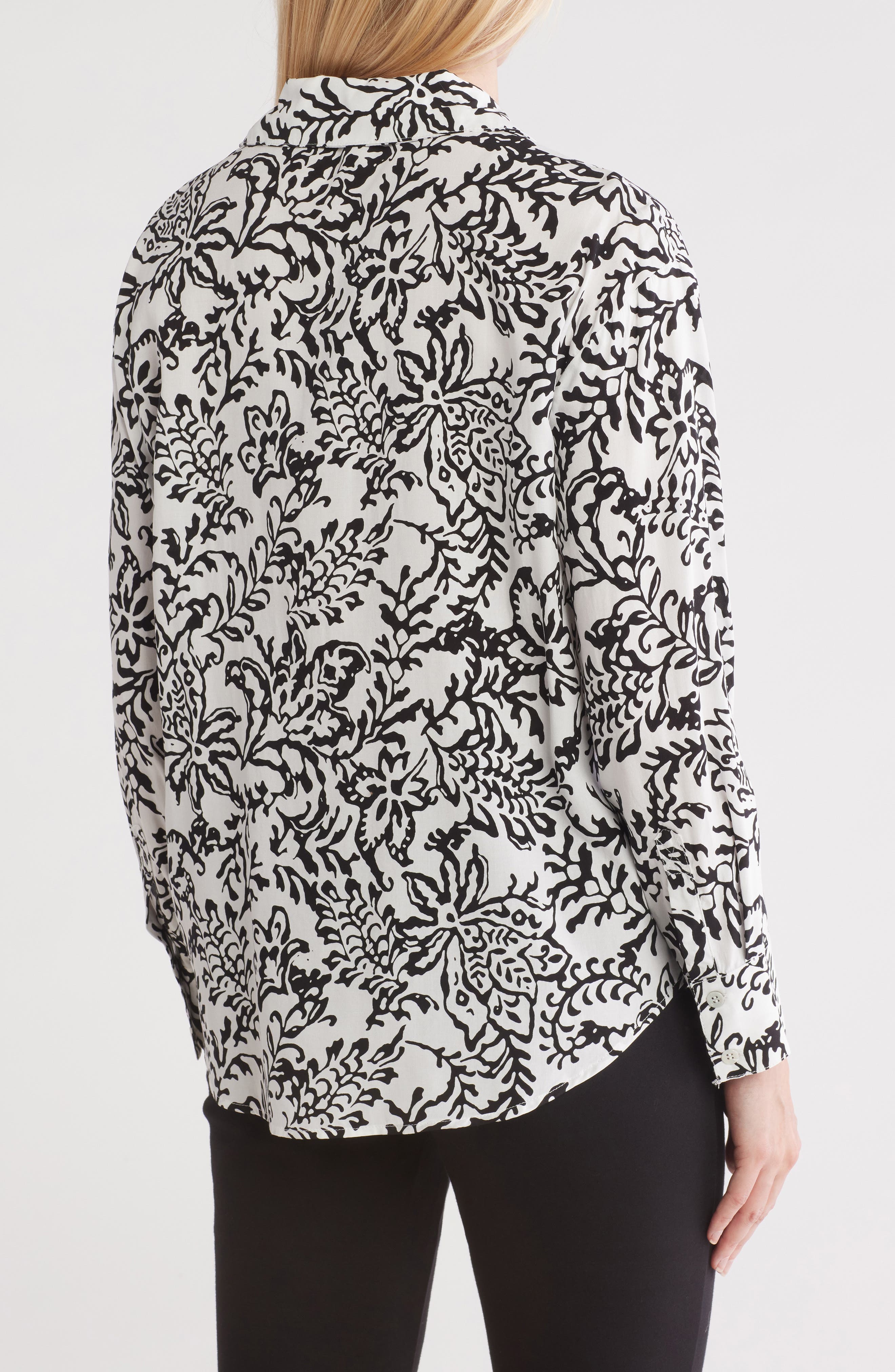 T Tahari Floral Long Sleeve Button-Up SHirt (Women) | Nordstrom