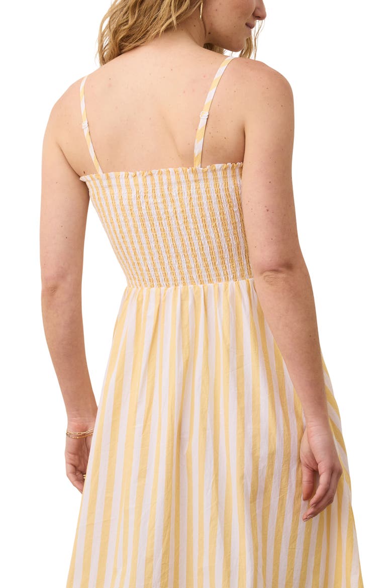 Sutton Stripe Smocked Pima Cotton Maxi Sundress, Alternate, color, MARIGOLD