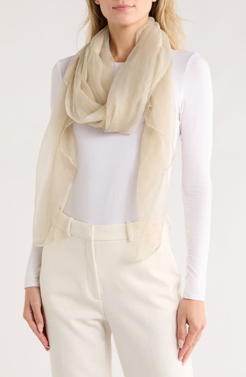 Solid Gauze Oblong Scarf