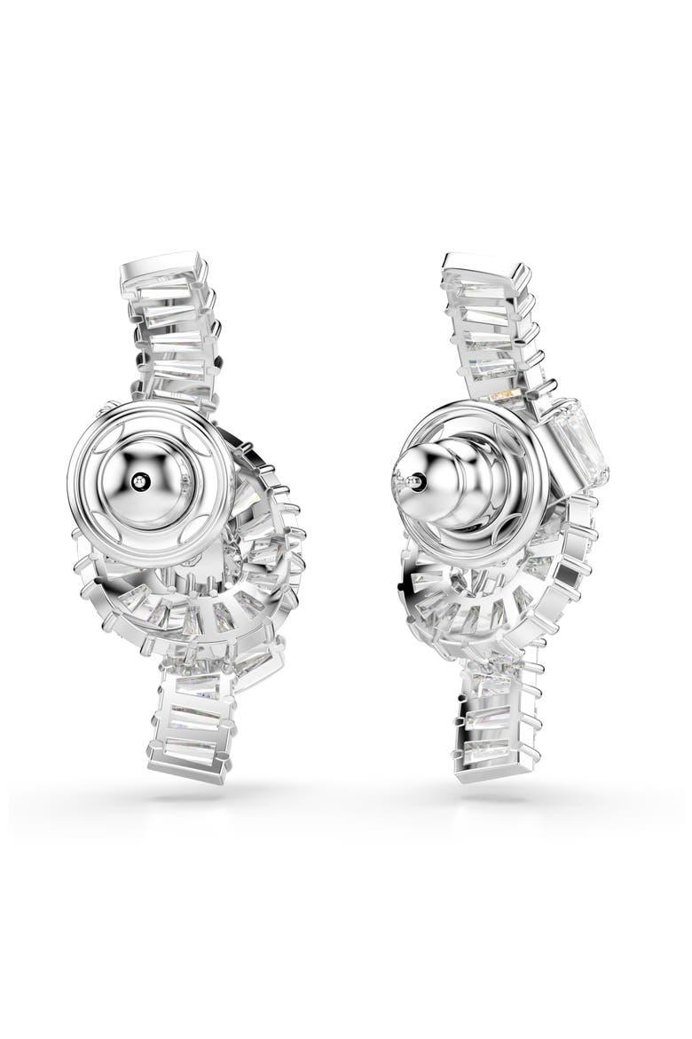 Matric Knot Drop Earrings, Alternate, color, WHITE/ SILVER