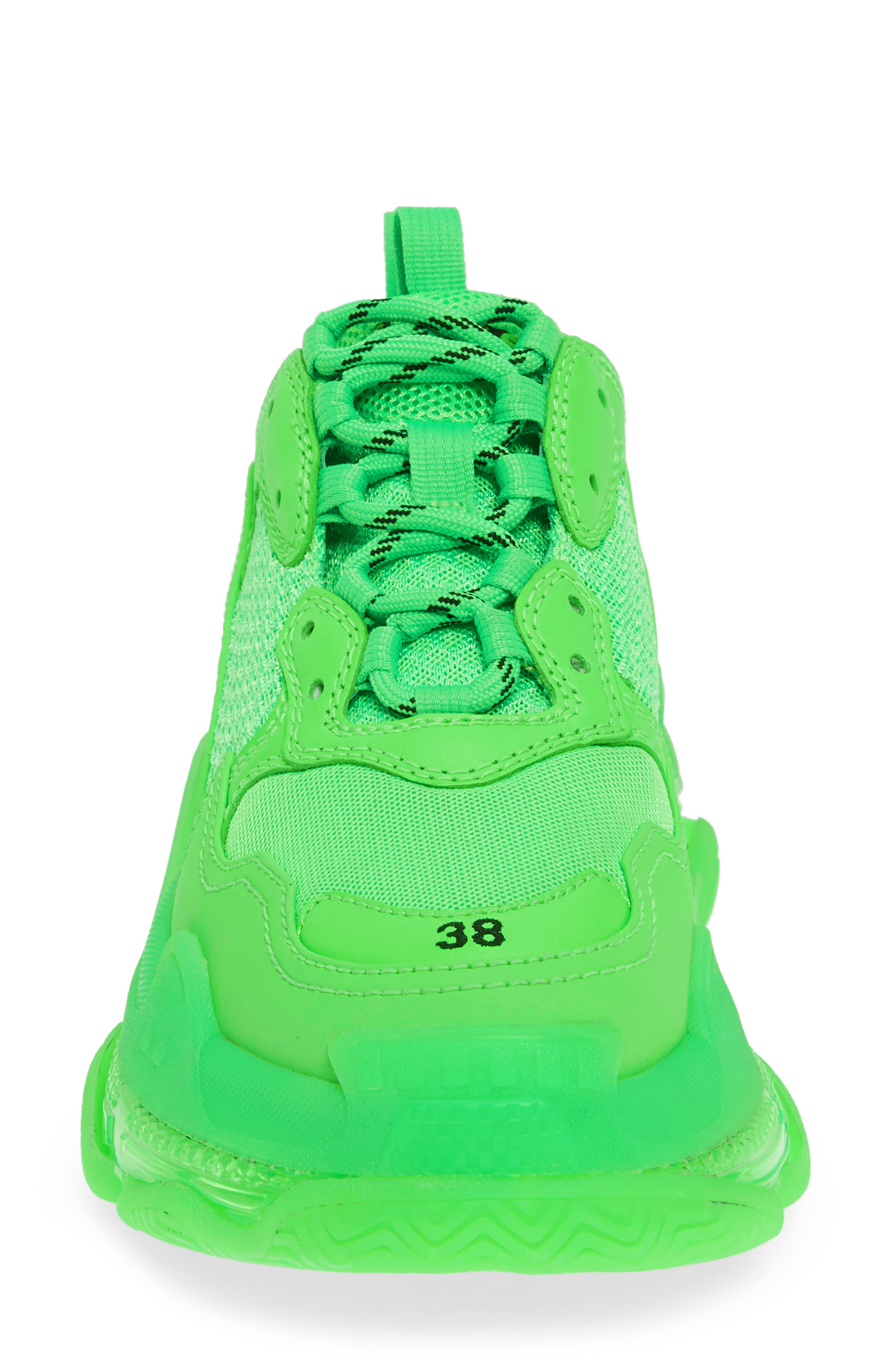 Triple S Low Top Sneaker, Alternate, color, GREEN FLUO