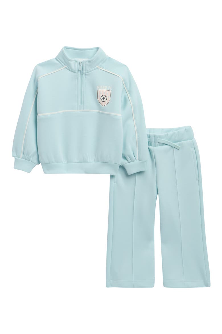 Aqua Track Half Zip Pullover & Sweatpants, Main, color, LIGHT TURQUOISE
