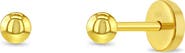 In Season Jewelry 18k Polished Ball Girl Push Earrings