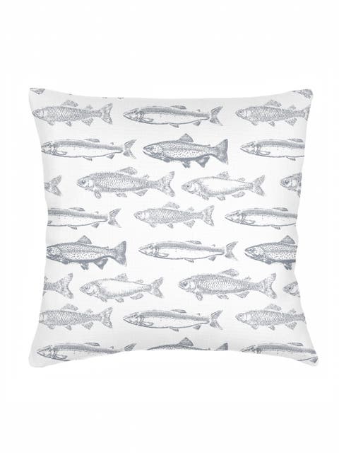School of Fish Linen Pillow with Down Insert