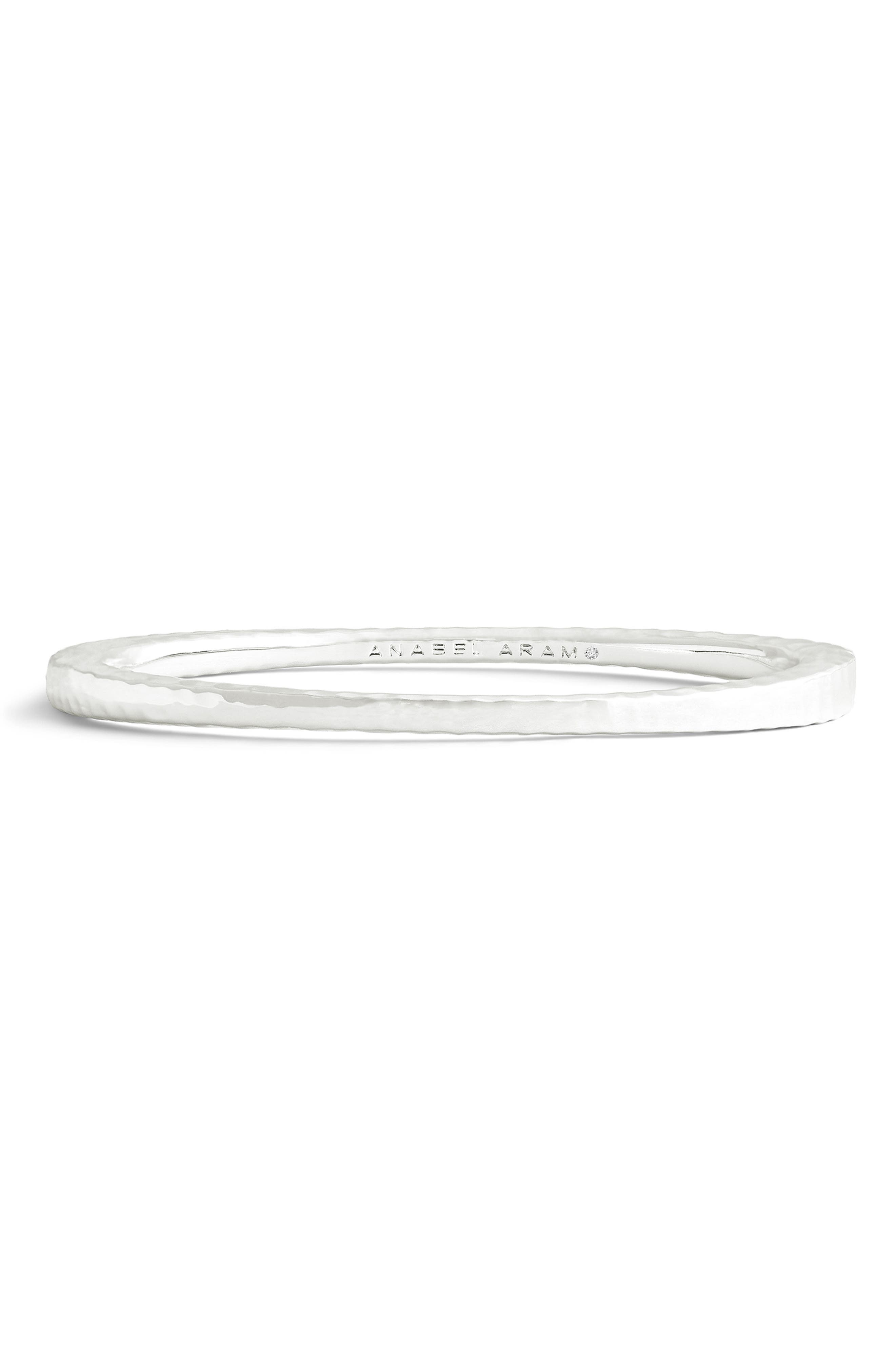 Anabel Aram Jewelry Farrier Thin Hinged Bangle in Silver 