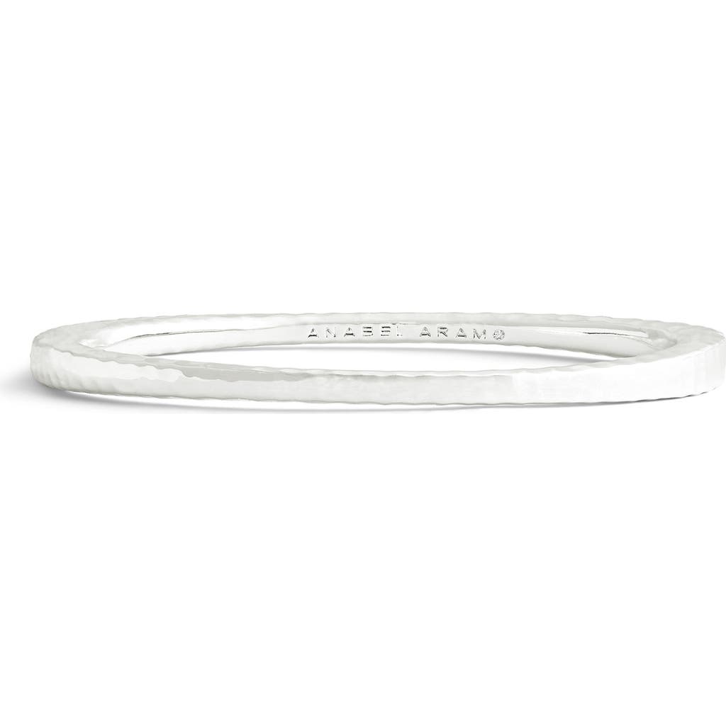 Anabel Aram Jewelry Farrier Thin Hinged Bangle In Silver