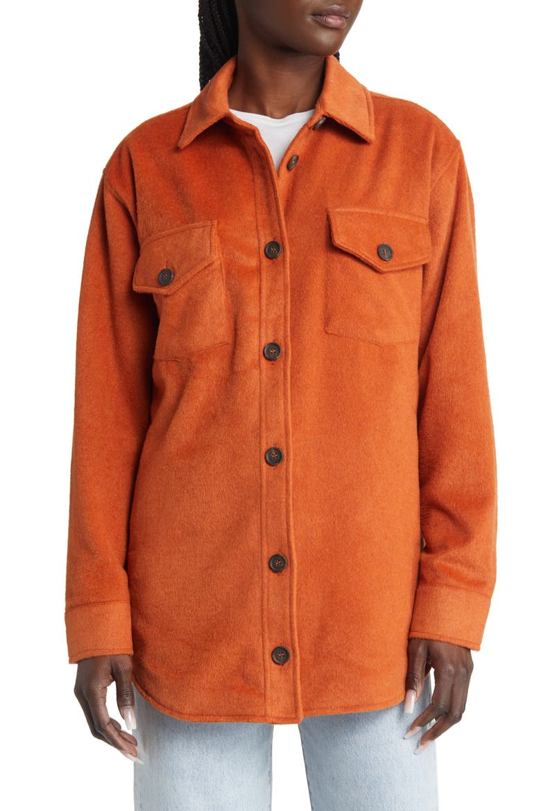 Plaid Flannel Shacket, Alternate, color, BOMBAY BROWN