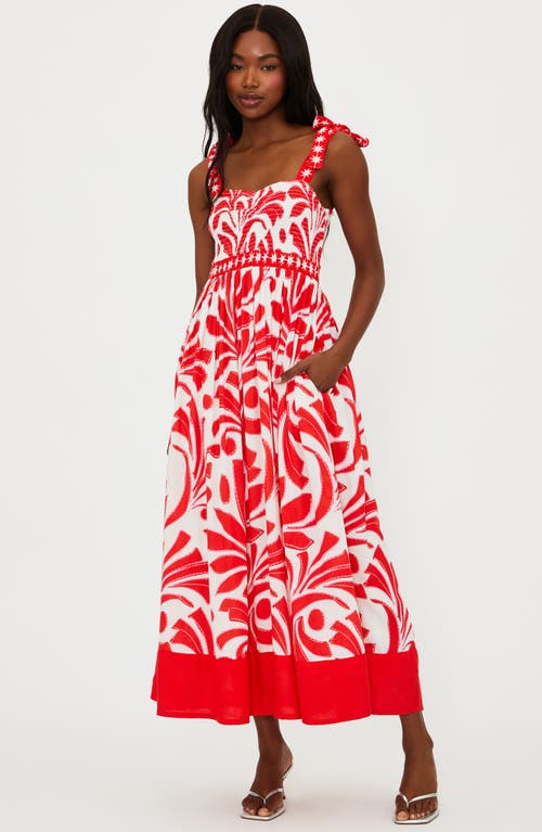 Beach Riot Cari Tie Strap Cover-up Maxi Dress In Red