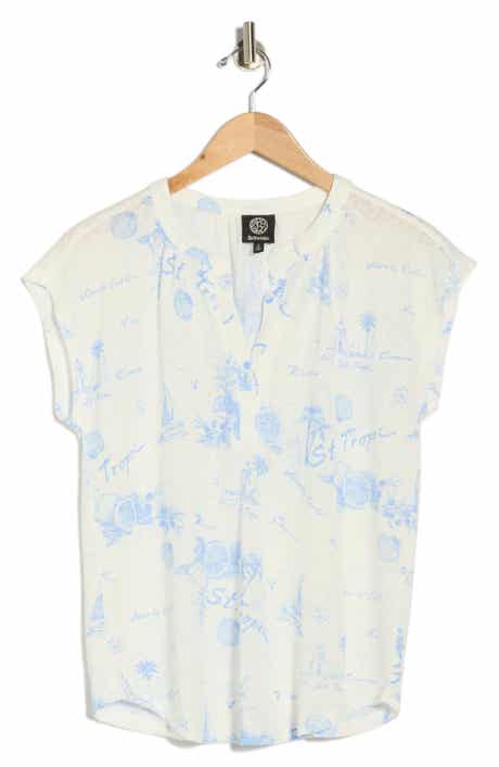 Bobeau Split Neck Top