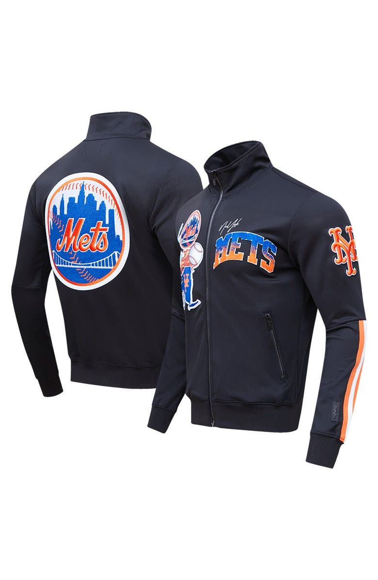 PRO STANDARD Men's Pro Standard Black New York Mets Hometown Full-Zip Track Jacket, Main, color,