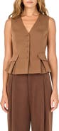 Endless Rose Button Detail Sleeveless Peplum Top