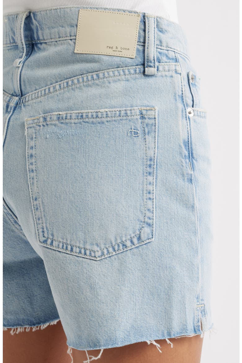 High Waist Cutoff Denim Shorts, Alternate, color, AZALEA