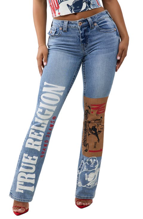 Becca Print Mid Rise Bootcut Jeans