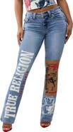 True Religion Becca Print Mid Rise Bootcut Jeans