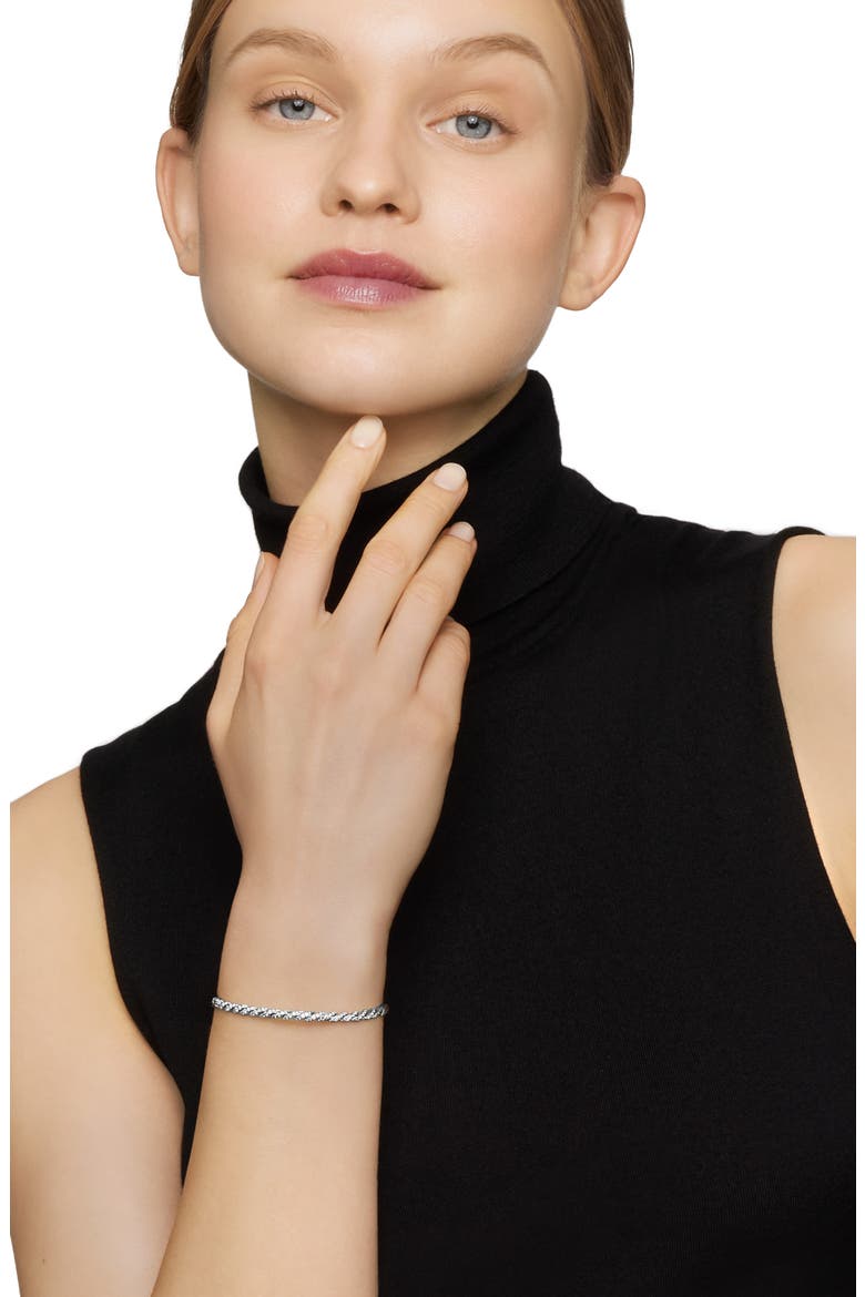 Pavéflex Single Row Bracelet with Diamonds in 18K White Gold, Alternate, color, WHITE GOLD/ DIAMOND