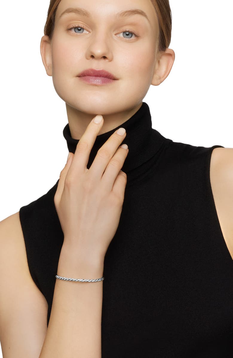 David Yurman Pavéflex Single Row Bracelet with Diamonds in 18K White Gold, Alternate, color, White Gold/ Diamond