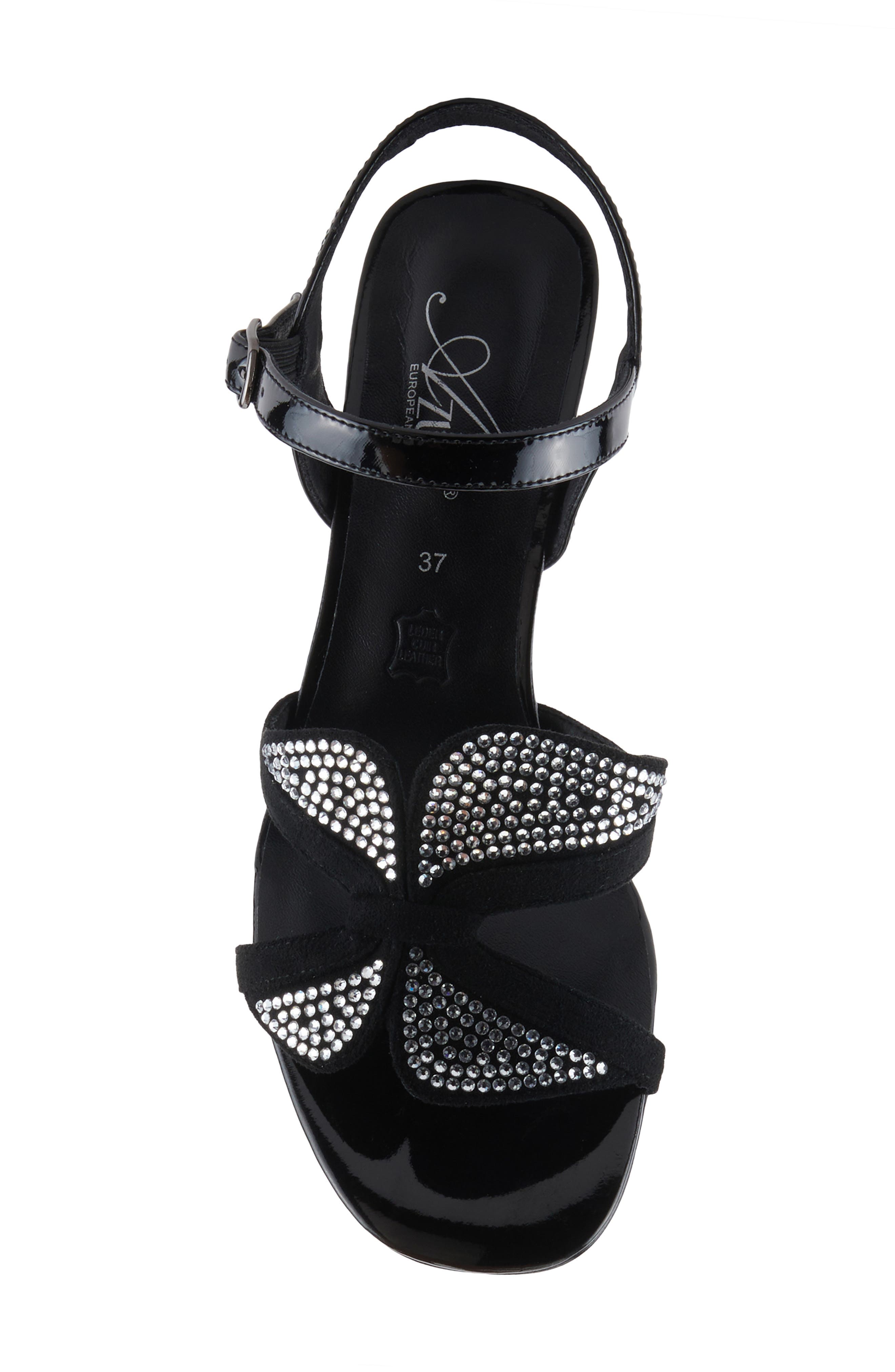 AZURA BY SPRING STEP Decorous Crystal Embellised Sandal, Alternate, color, Black