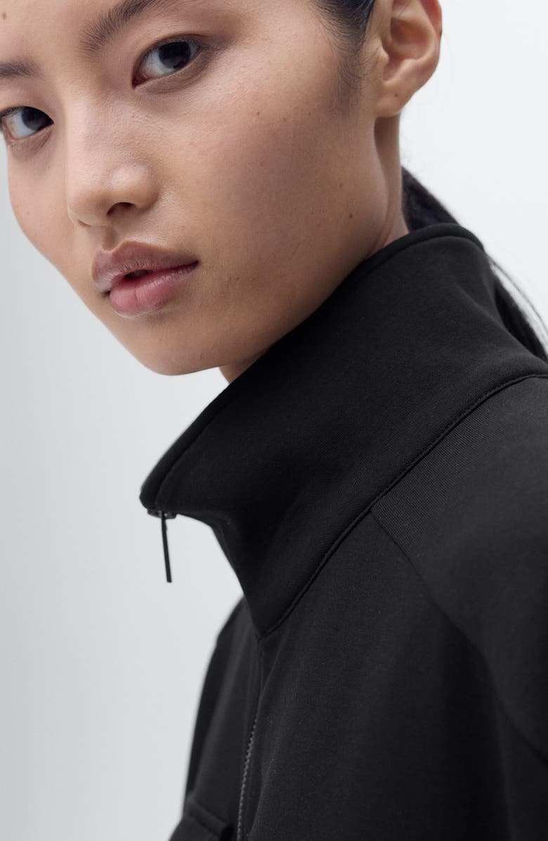 MANGO Short Sleeve Adjustable Waist Jacket, Alternate, color, Black