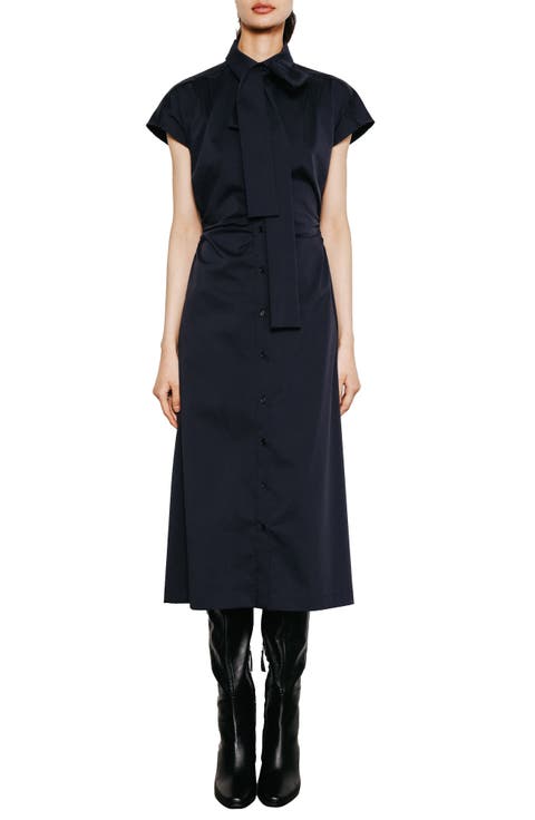 Liz Cotton Blend Midi Shirtdress