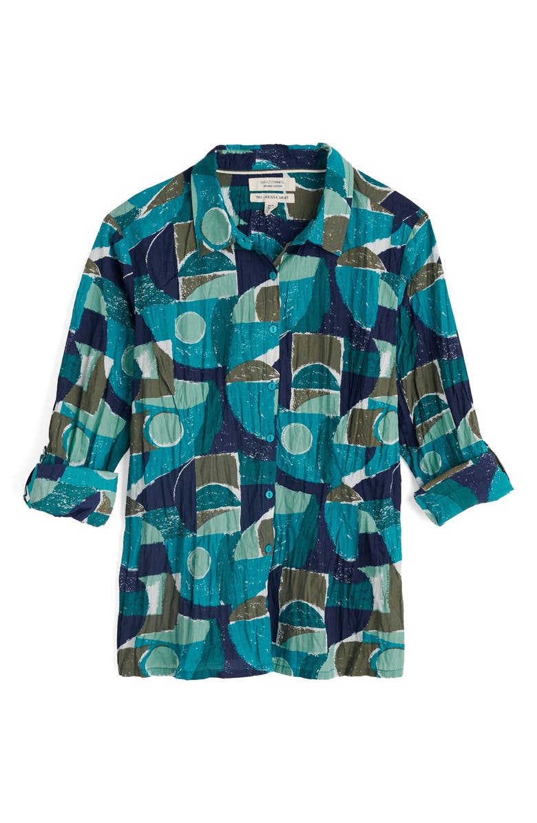 Seasalt Cornwall Larissa Floral Organic Cotton Button-Up Shirt, Alternate, color, Penwith Abstract Emulsion