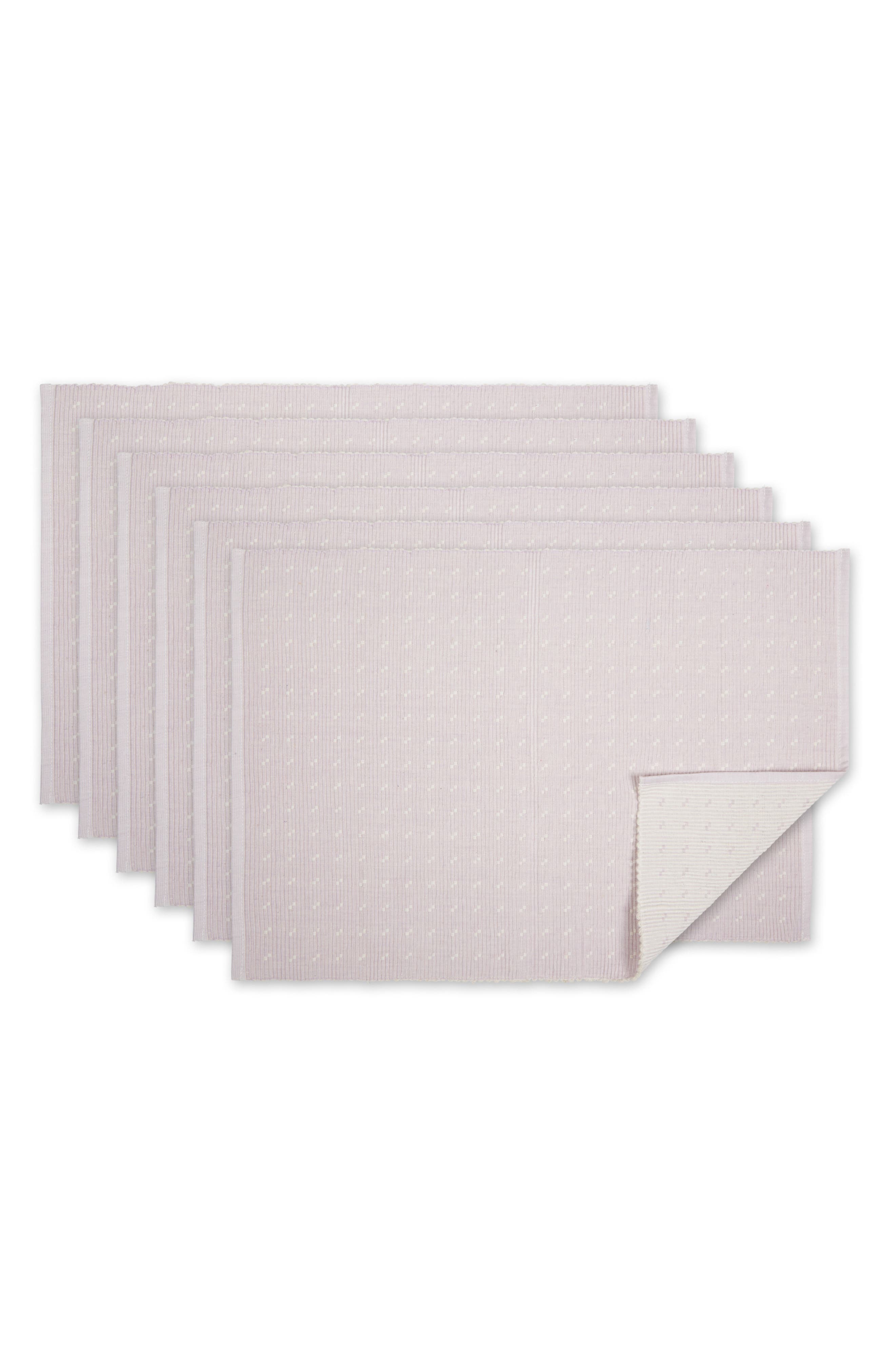 Design Imports Lavender Fog Dobby Dot Rib Set of 4 Placemats