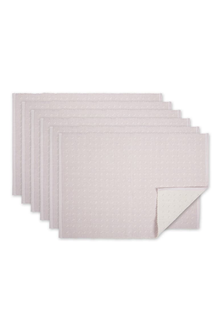 Lavender Fog Dobby Dot Rib Set of 4 Placemats, Main, color, PURPLE