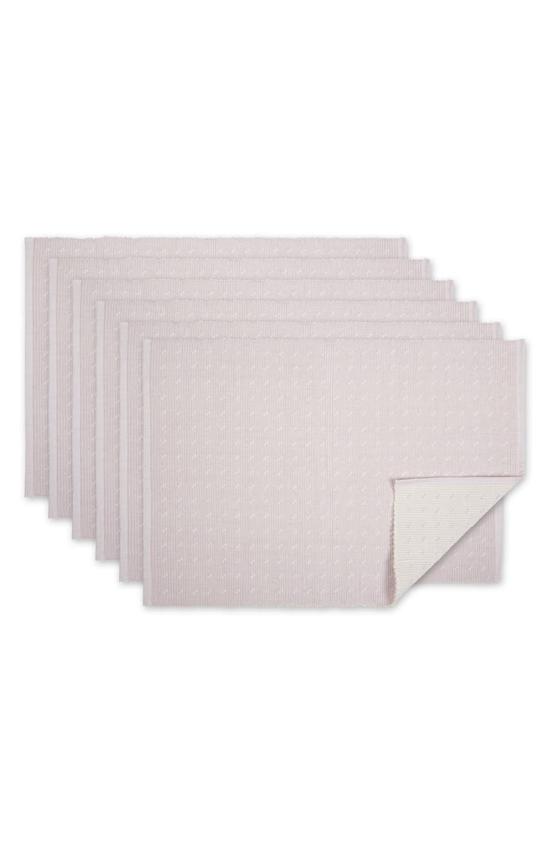 Design Imports Lavender Fog Dobby Dot Rib Set of 4 Placemats, Main, color, Purple